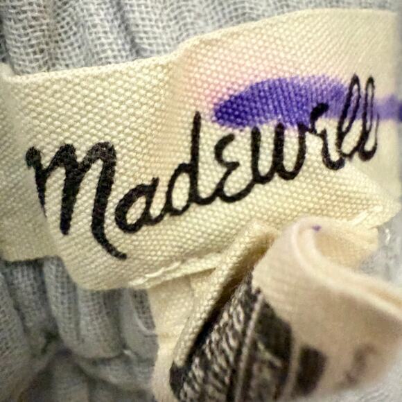 Madewell Lightspun Easy Pull-On Cotton Gauze Shorts Light Blue Women XXS - Picture 3 of 8